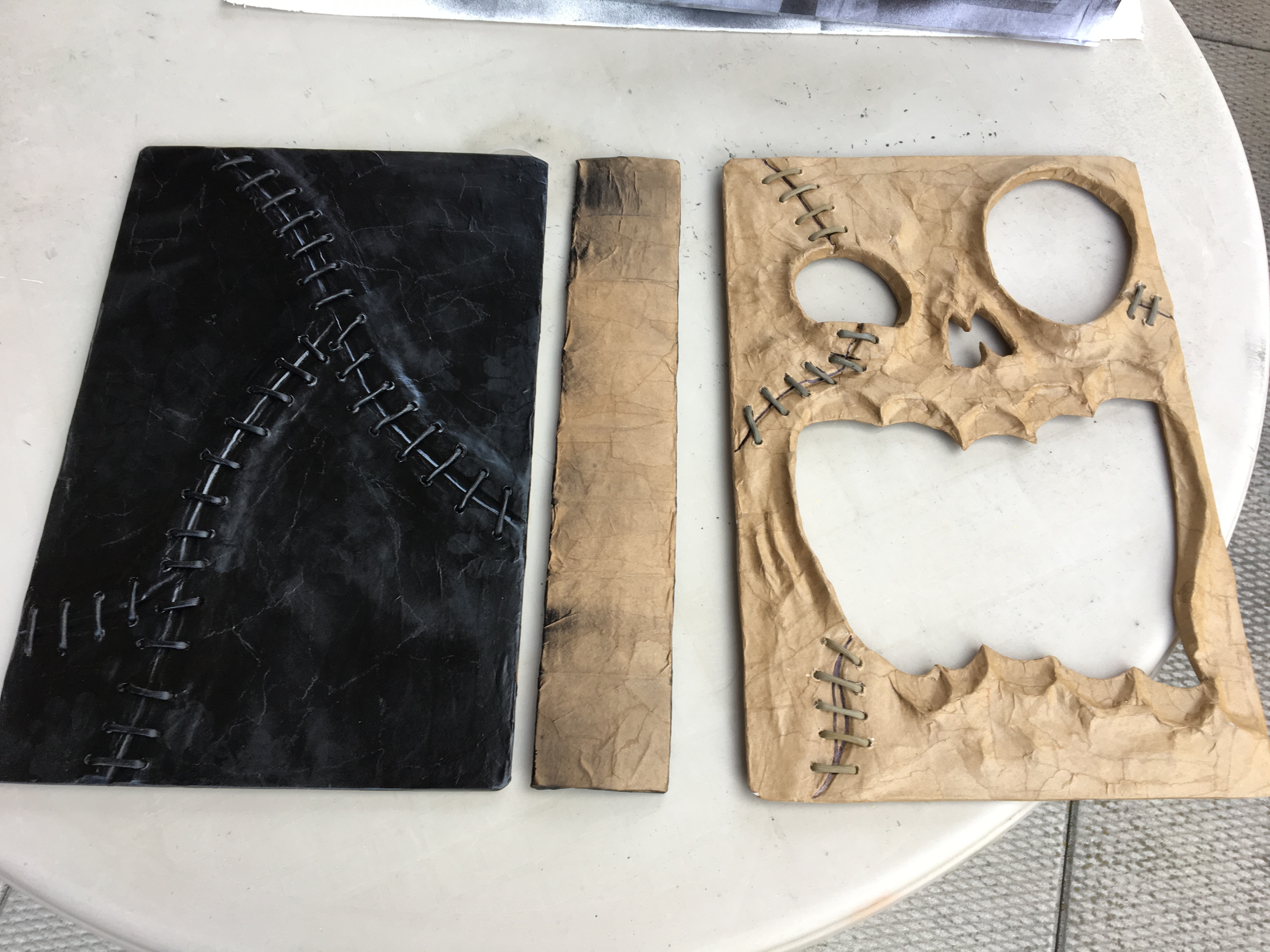 Haunted book sculpture - building the spine