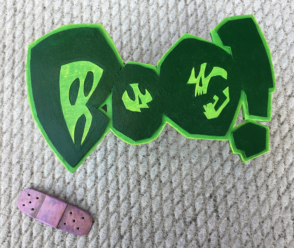 Necronomicon sculpture - finished BOO! logo