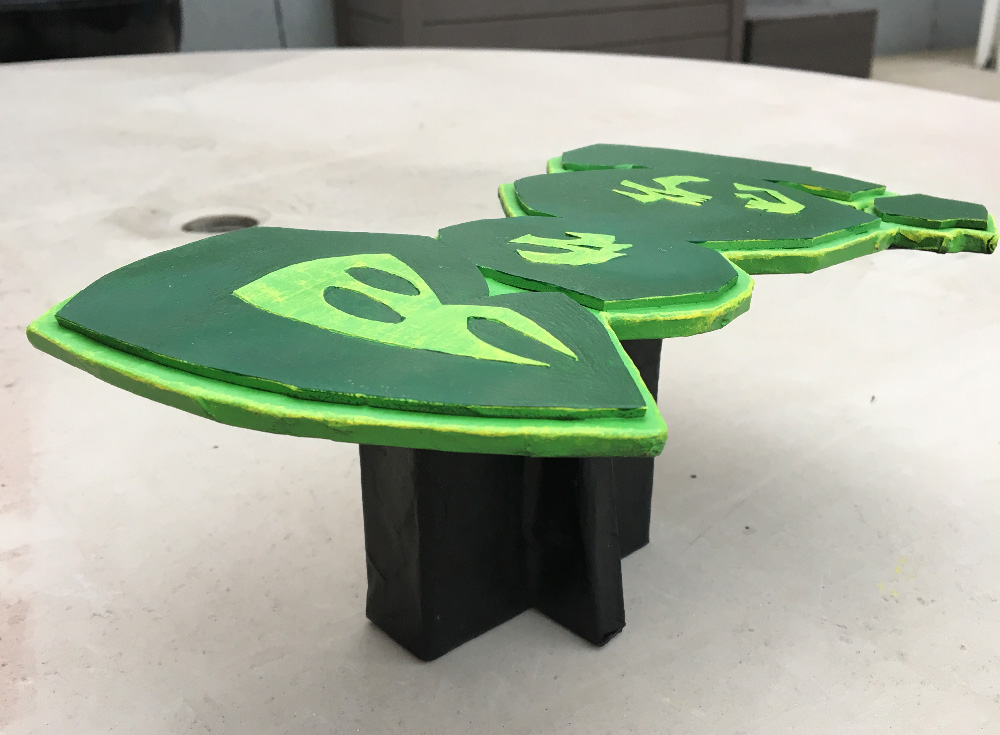 Necronomicon sculpture - the stand for the BOO! logo