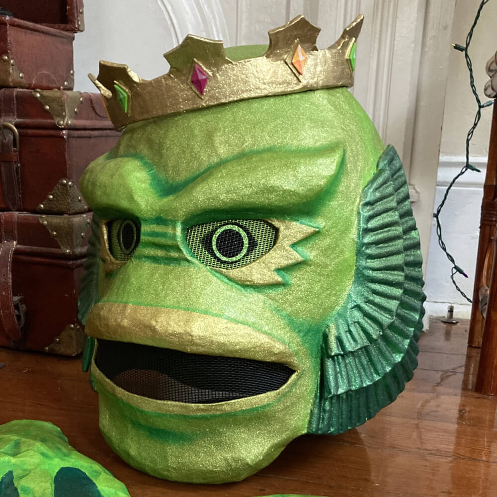 The crown in place on the Creature mask