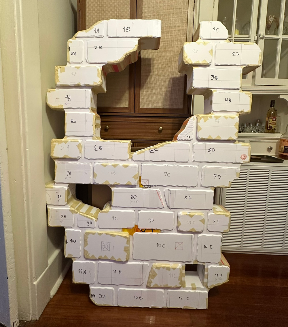 Adding the 3D shapes of the bricks