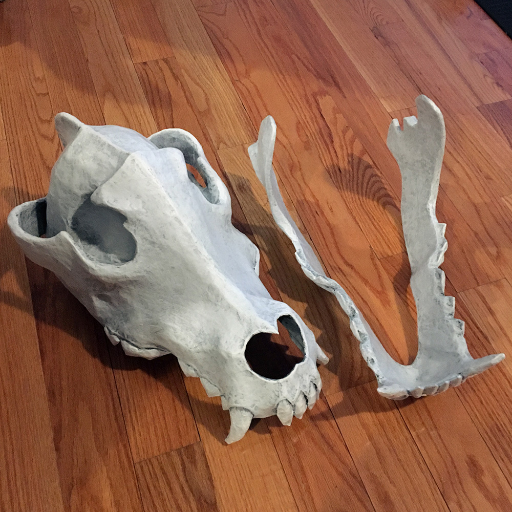 Painting the wolf skull - white acrylic