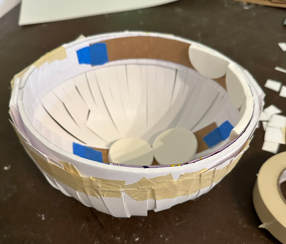 The dome of the mask, upside-down