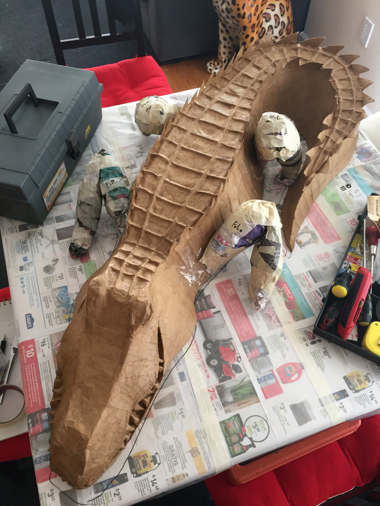 How to make a realistic paper mache alligator for Halloween