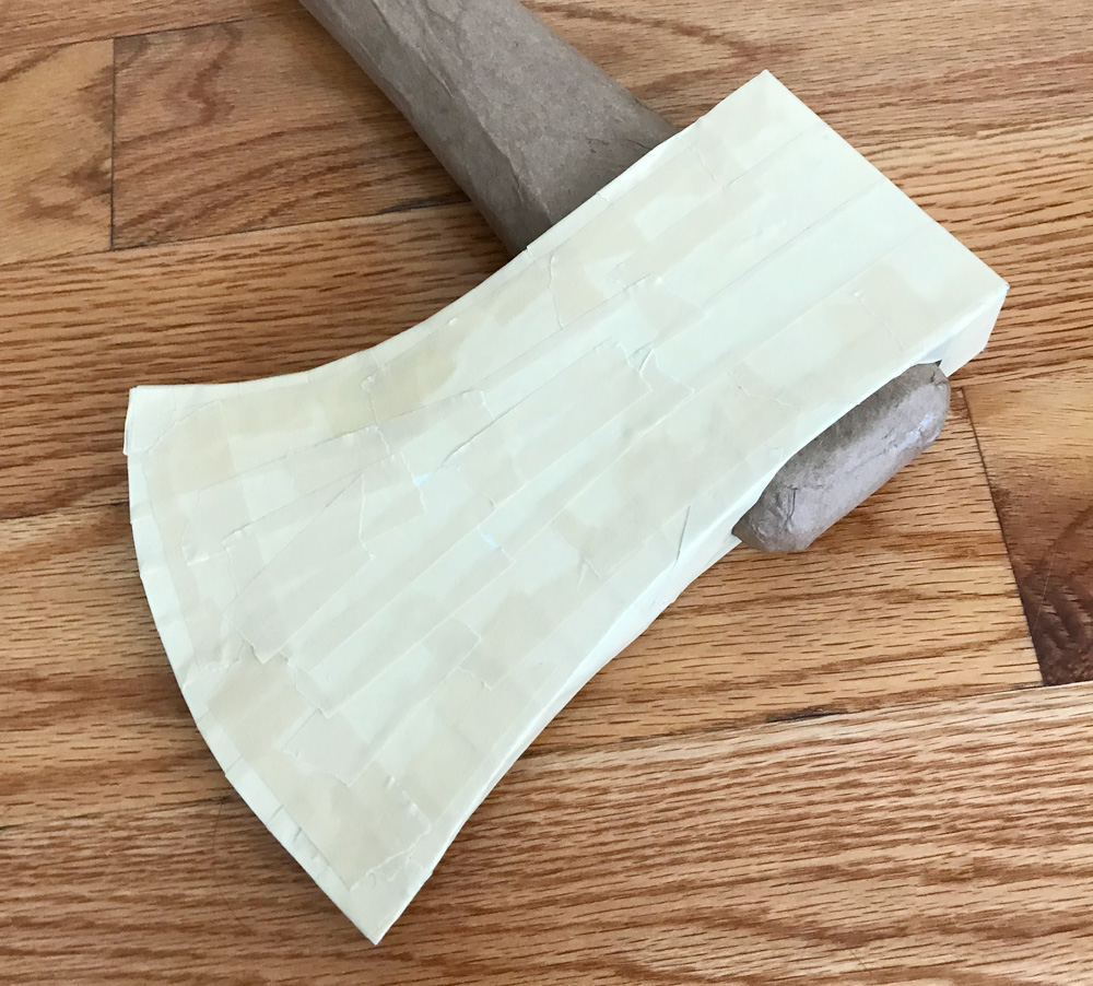 masking tape on the blade