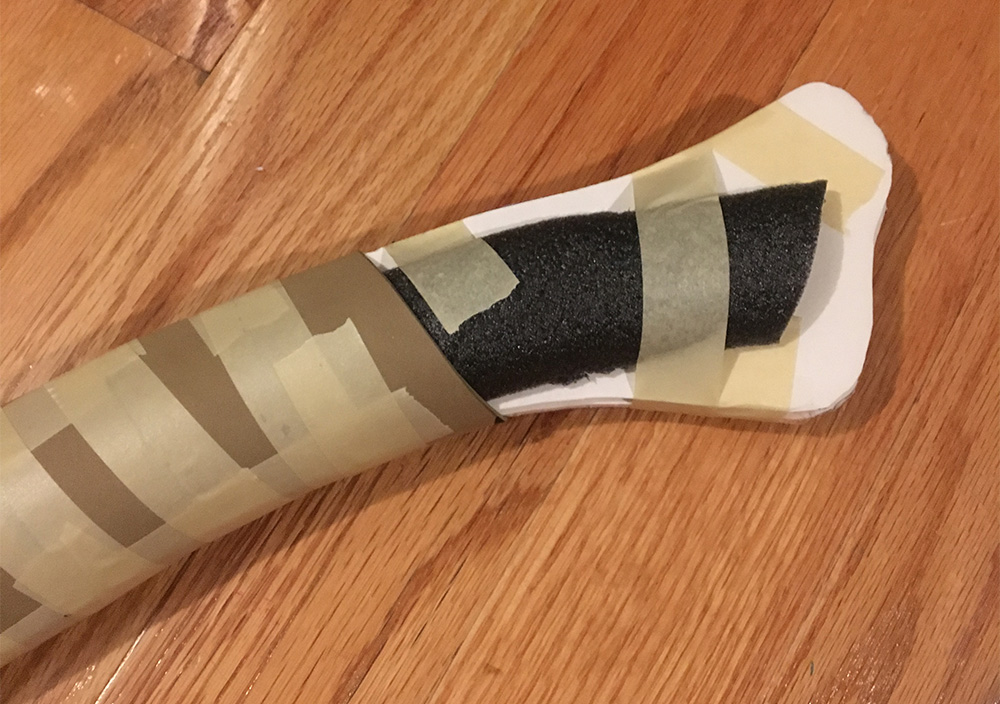 Paper mache axe - building the handle