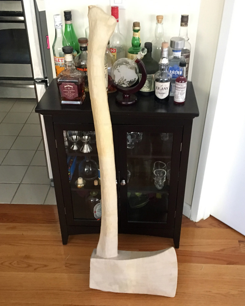 Paper mache axe - paper mache done