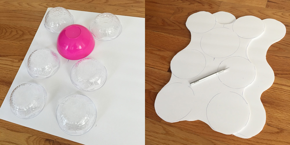 Giant paper mache gummi bears - cutting out foam board