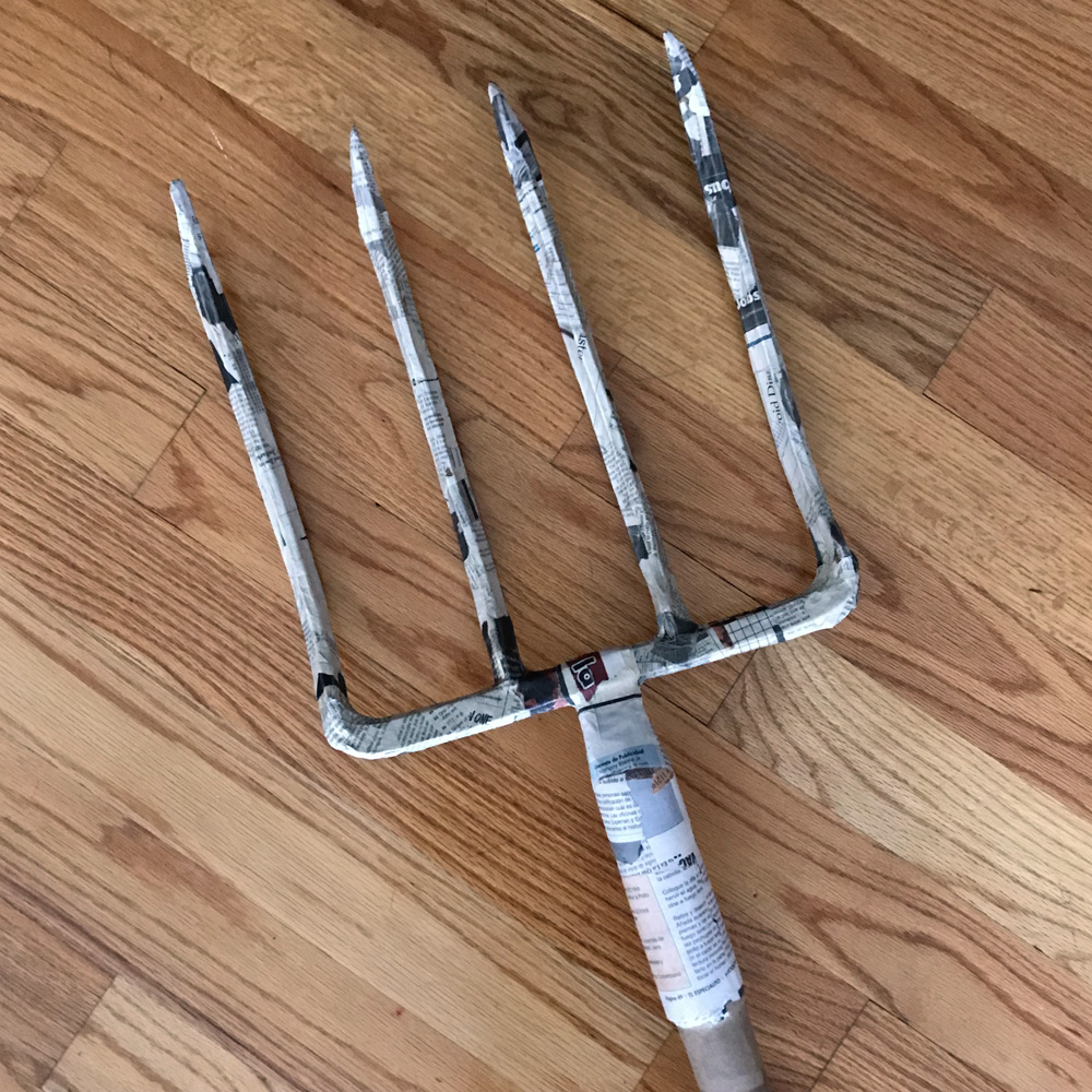 Paper mache pitchfork
