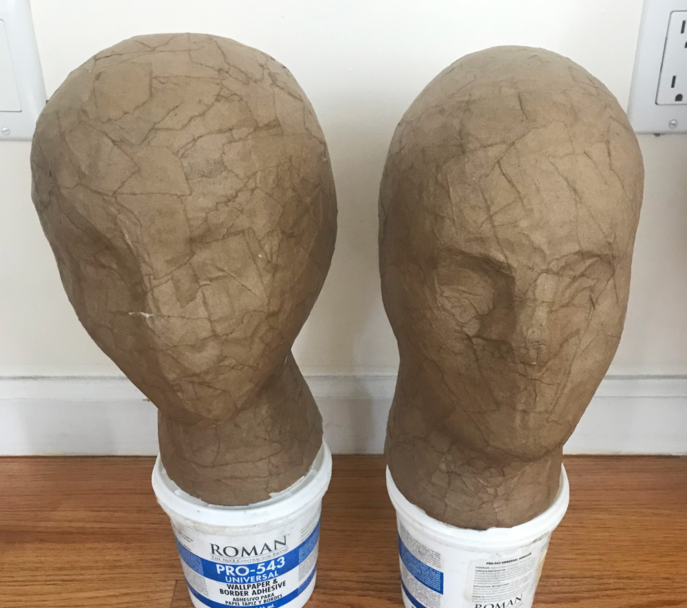 severed heads props -- paper mache