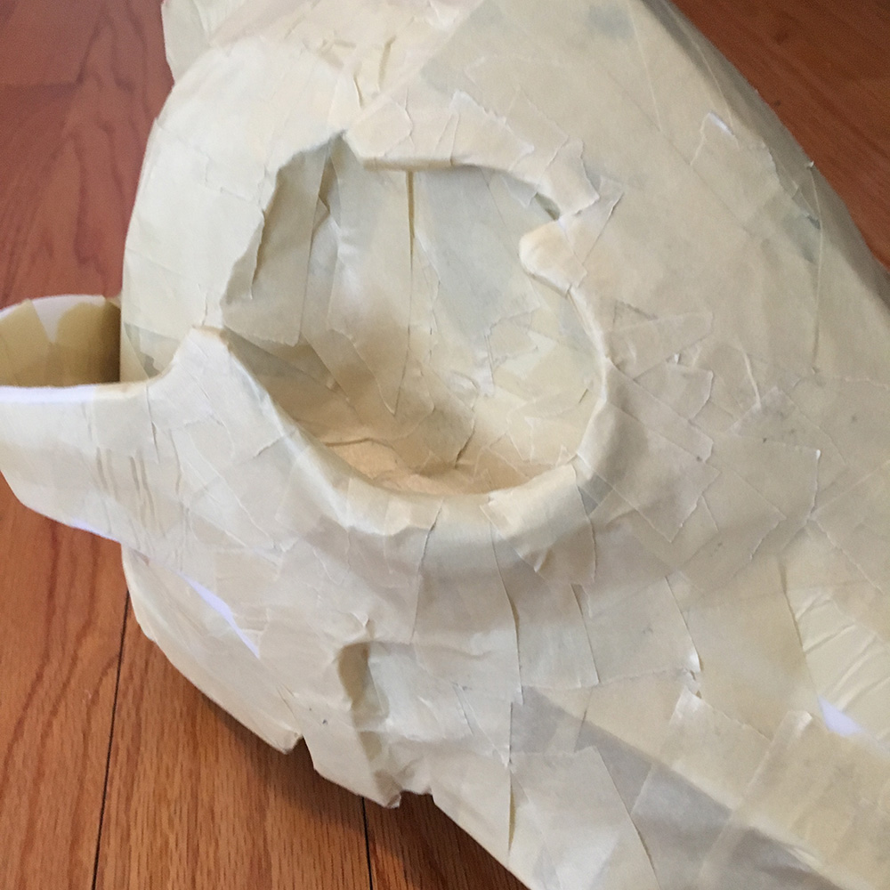 Wolf skull mask - eye socket close up