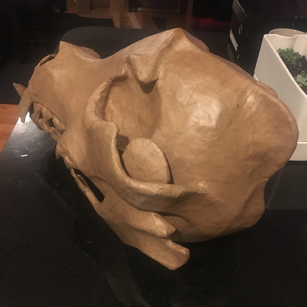 Wolf skull mask - back view