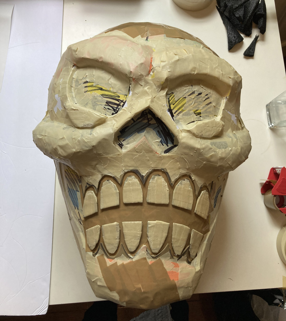 Pro wrestler skeleton costume - lots of tape
