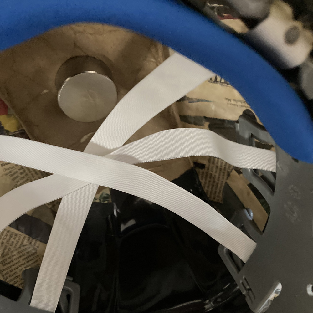 Pro wrestler skeleton costume - interior view of magnet
