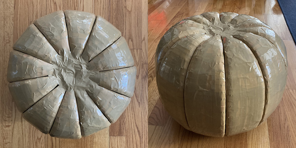 Pumpkin Night mask - pumpkin shape assembled!