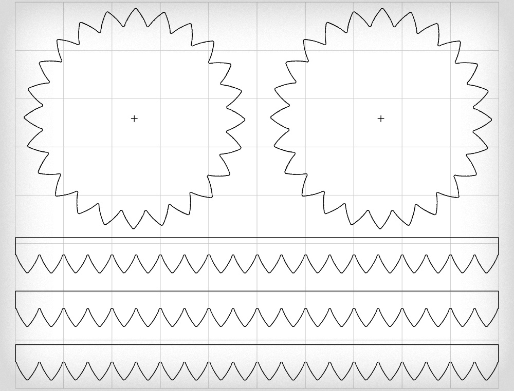 Making gears out of foam board - printing the shapes