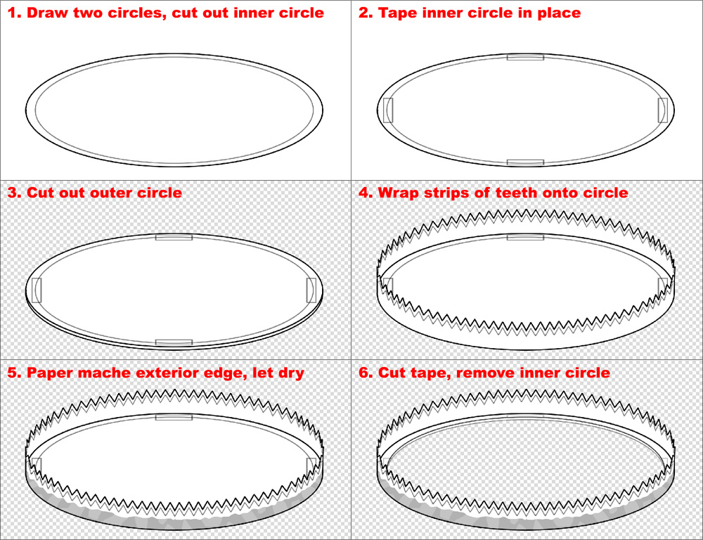 Making gears out of foam board - building the rings