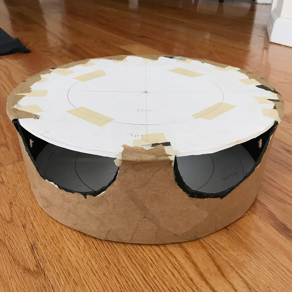 Making working gears out of foam - paper mache on walls