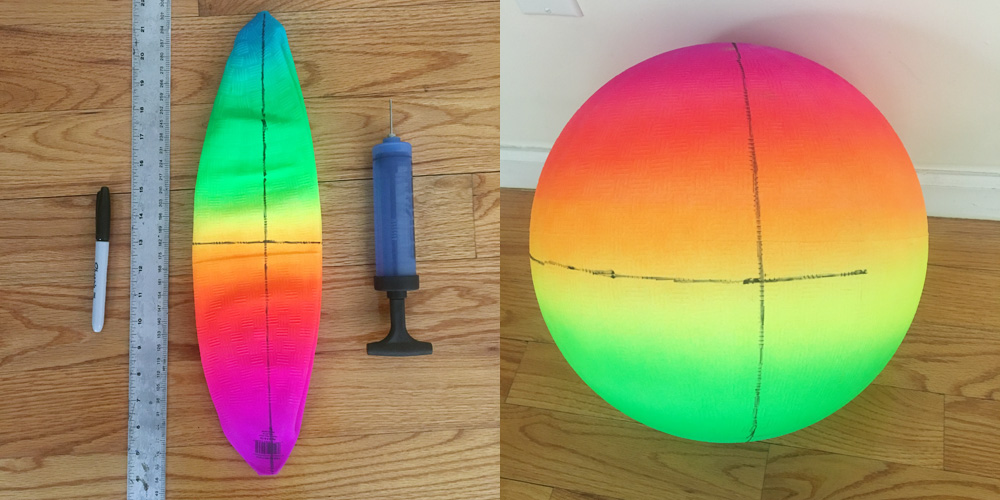 Foam gears - marking and inflating the ball