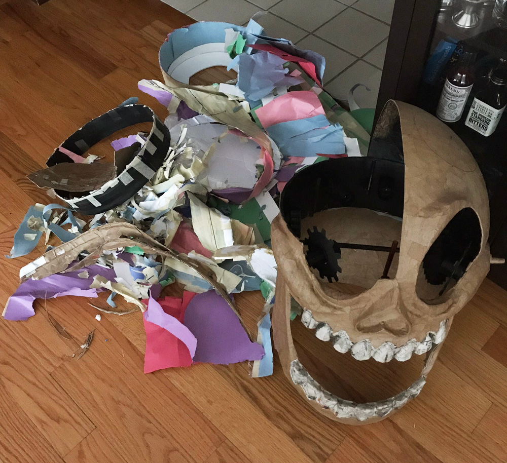 Clockwork skull mask - removing the interior junk