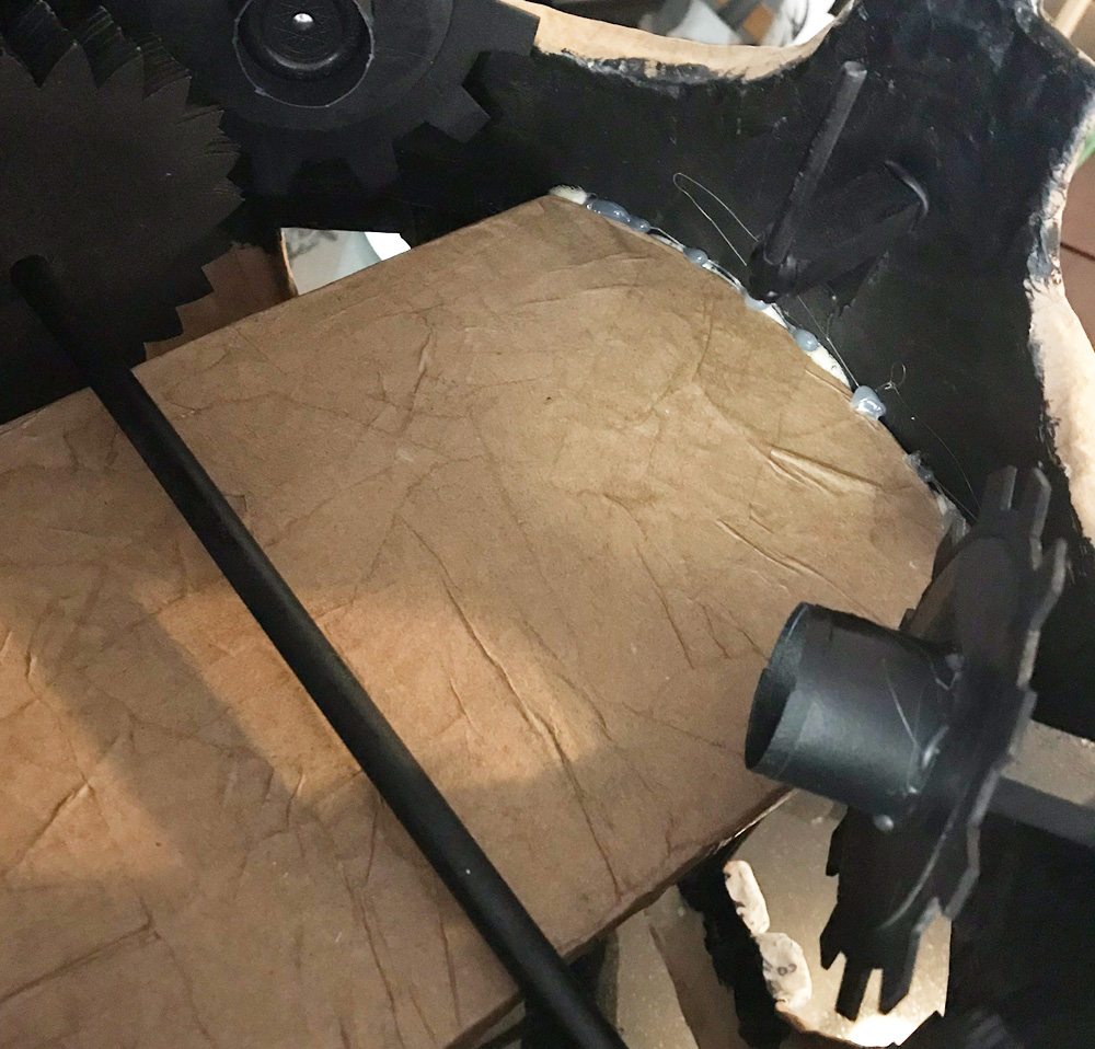 Clockwork skull mask - installing the hard hat support