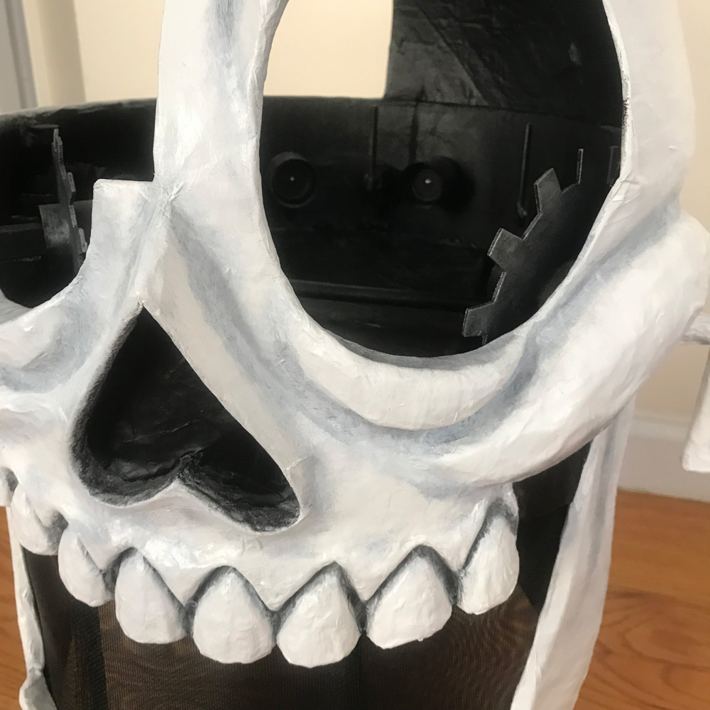 Animated skull mask - close up of paint job