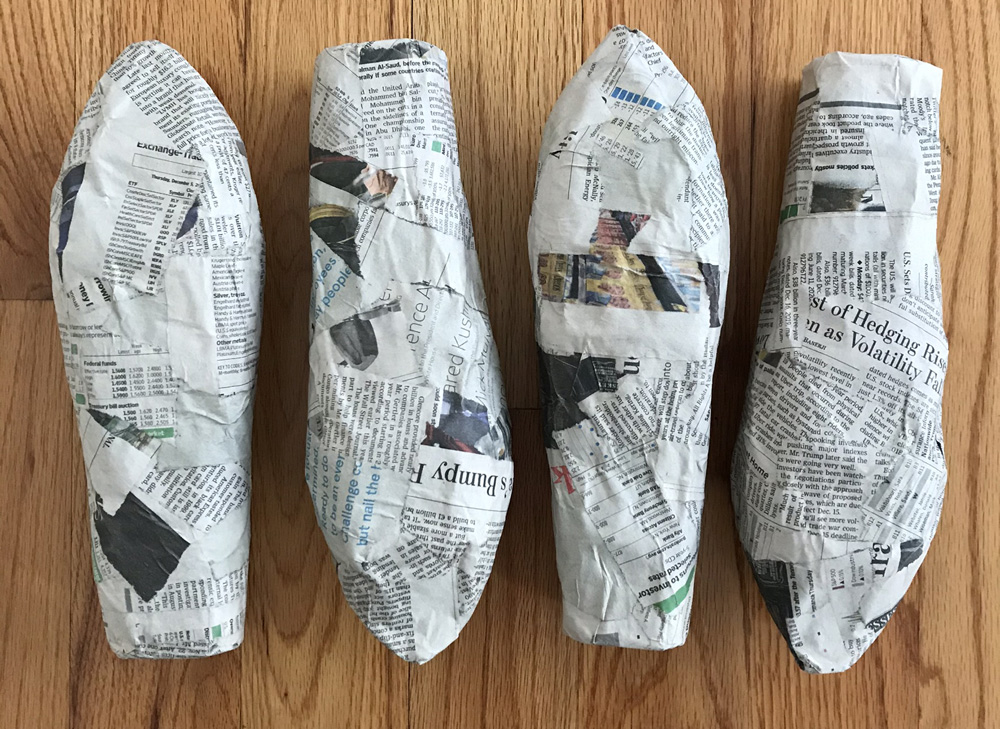 Spider costume -- paper mach&eacute; on forearm shapes