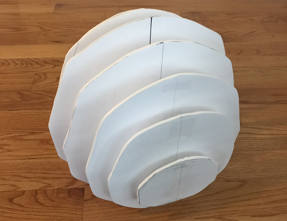 Paper mach&eacute; spider skull mask -- making a foam board armature
