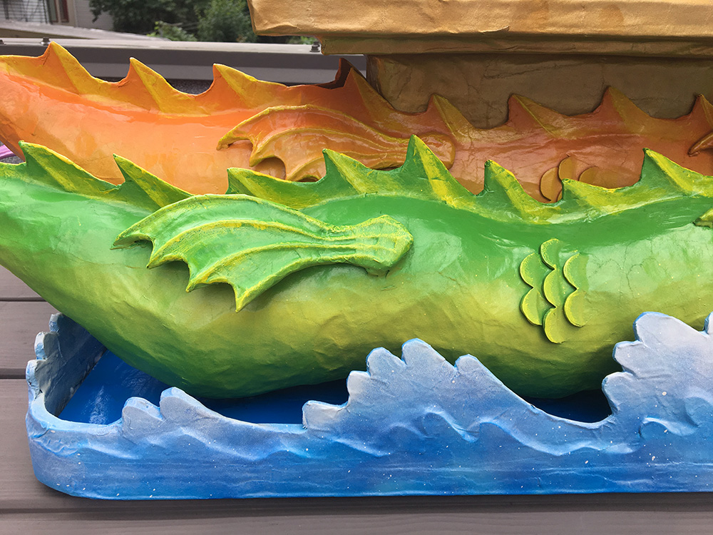Papier mache dragon decoration