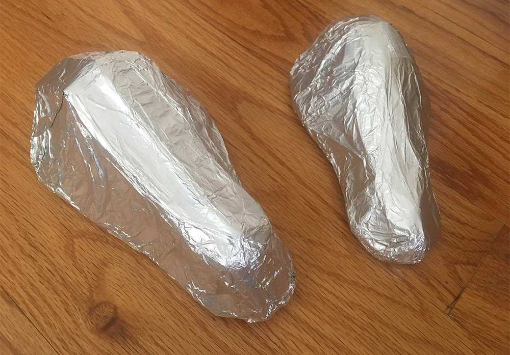 Paper mache sea serpent - aluminum foil release agent