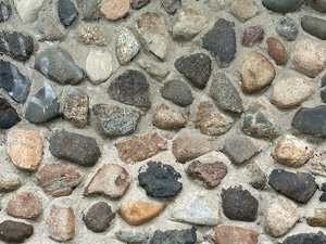 Stones embedded in cement
